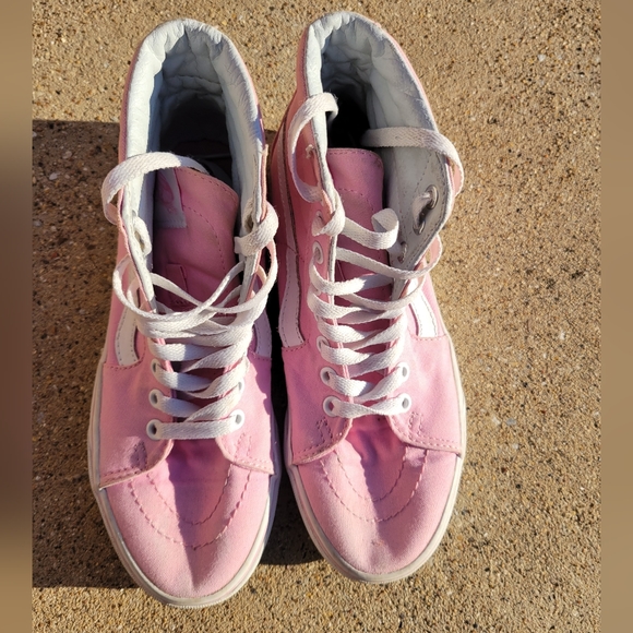 Vans Pink Hi Top Shoes sz 5.0 - Picture 5 of 9